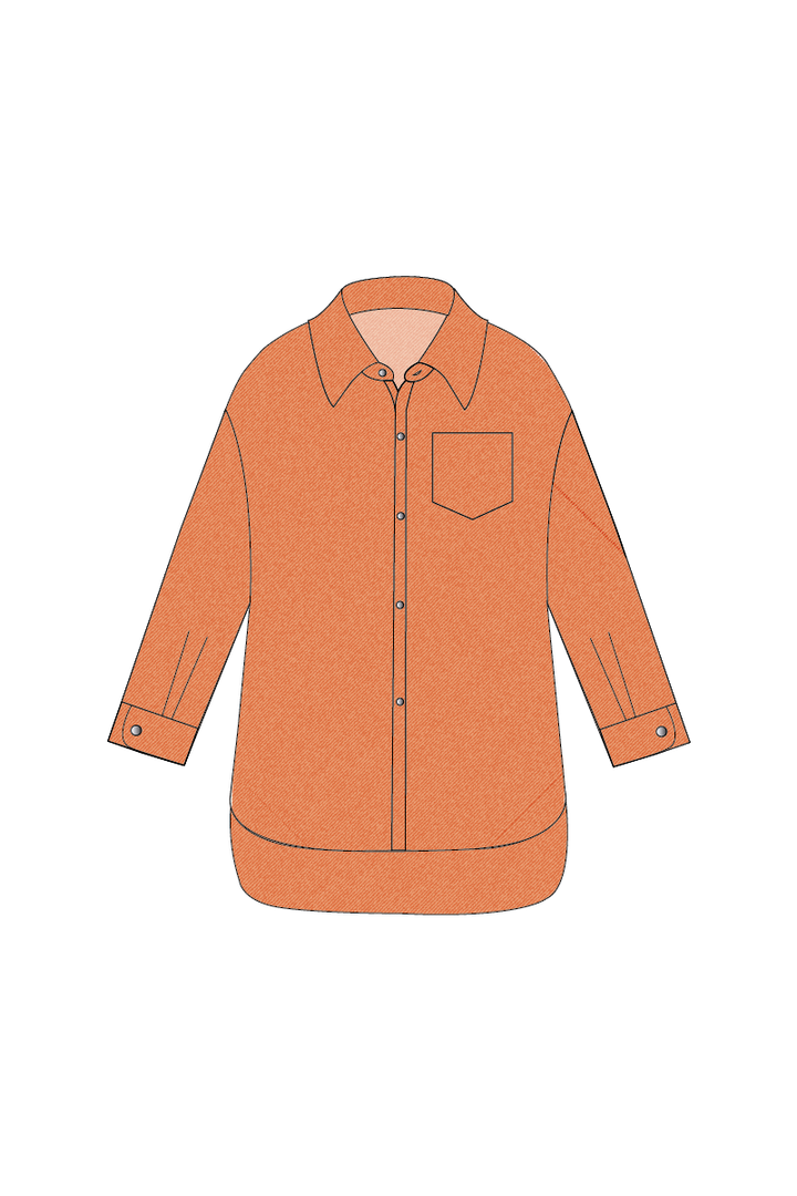Chaqueta Oversize Lino Orange