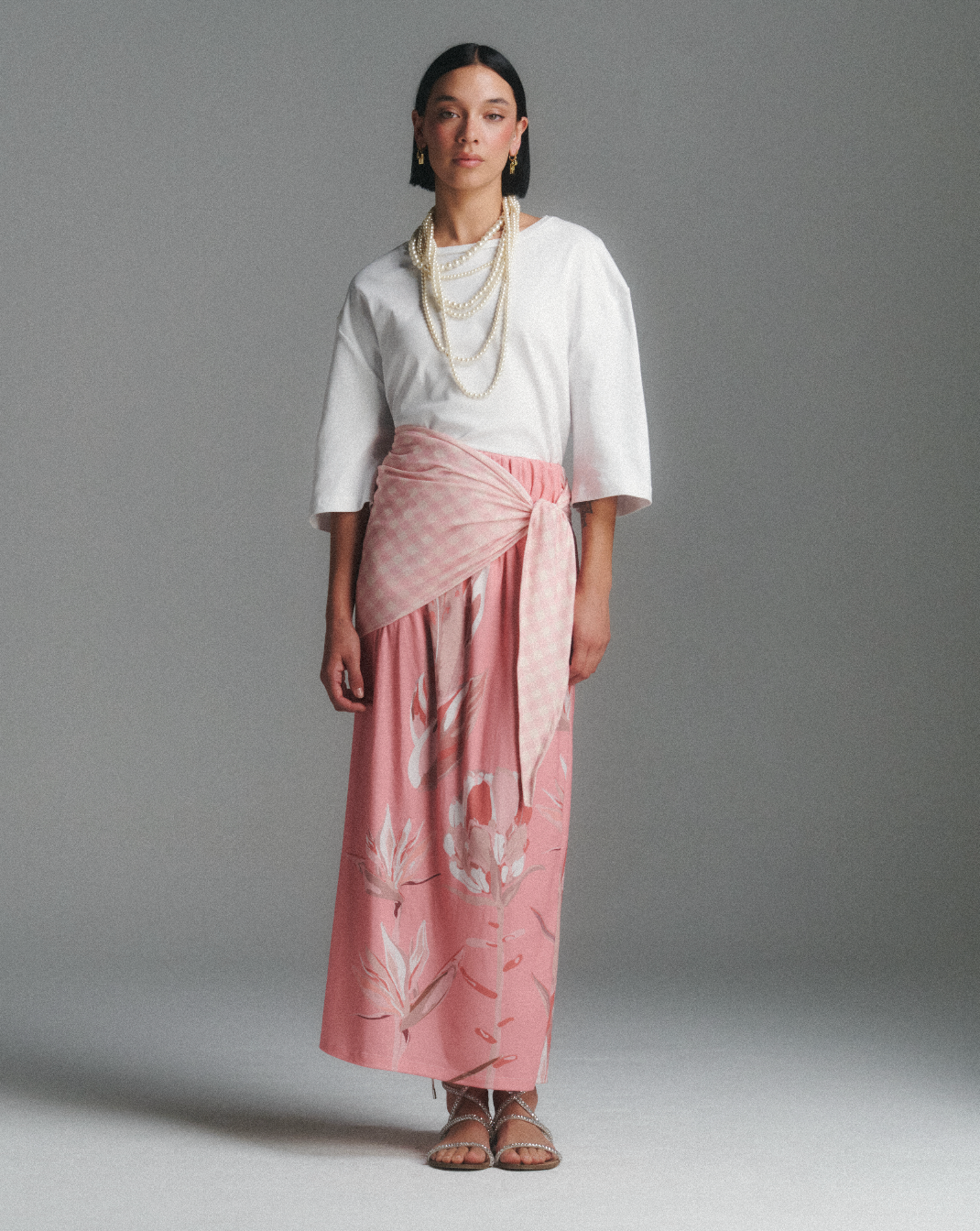 Falda + Pañuelo Tropical Pink