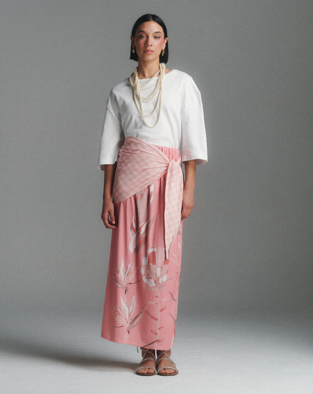 Falda + Pañuelo Tropical Pink