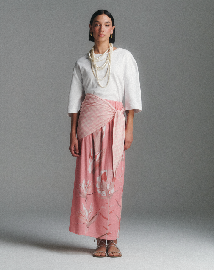 Falda + Pañuelo Tropical Pink