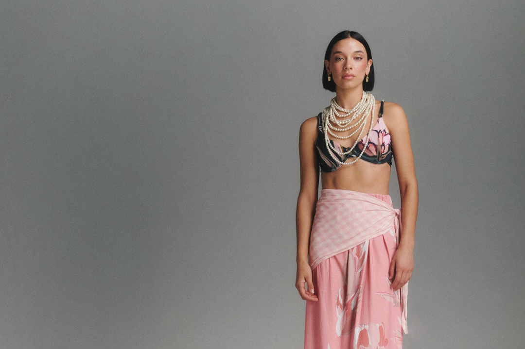 Falda + Pañuelo Tropical Pink