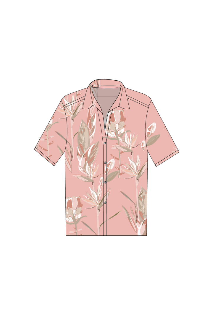 Camisa Manga Corta Tropical Pink
